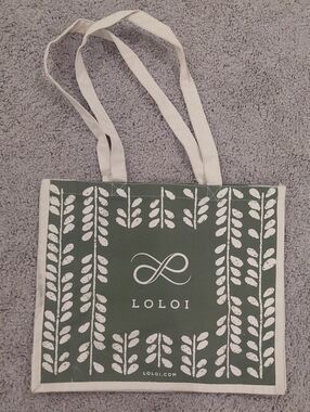 LOLOI Green Canvas Tote Bag